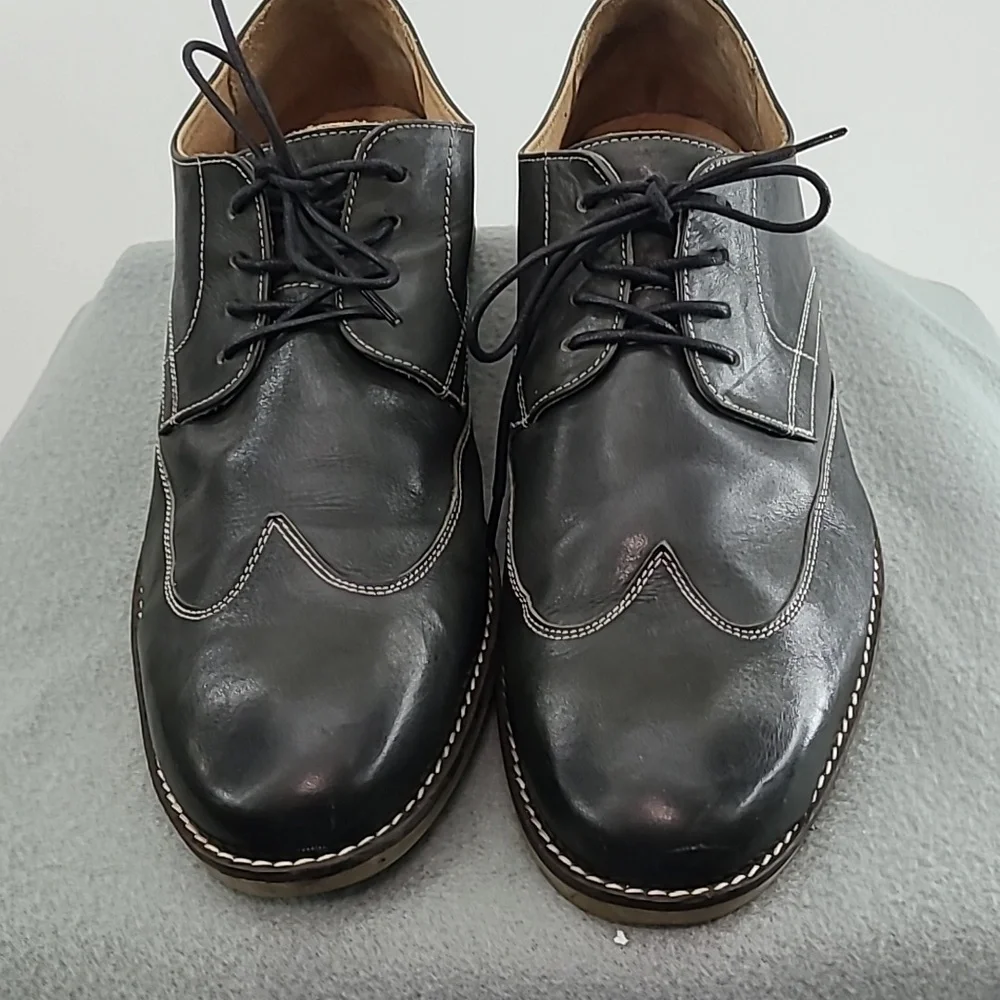 NUNN BUSH Men's Gray Oxford Shoes Leather Wingtip‎ - Size 11.5M